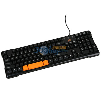雅狐（YAFOX）K190 USB单键盘 黑色加橙色