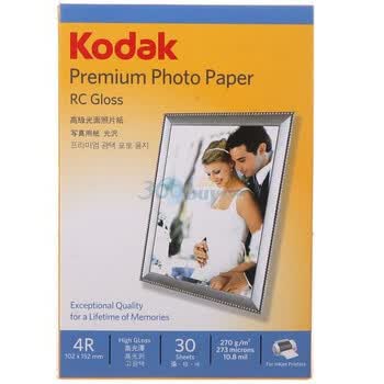 柯达（Kodak）4R 270g 高级光面照片纸 30张/包