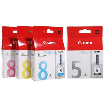 佳能（Canon）5bk 黑彩墨盒套装 (适用ix4000、5000\MP520、610\MX700、850)