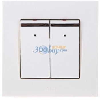 ABB由艺Uni-art系列象牙白二位单控带LED灯带装饰线开关AU16253-WW