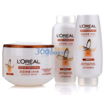 LOREAL 巴黎欧莱雅深层修复护发膜200ml送深层修复洗发露50ml+深层修复润发乳50ml