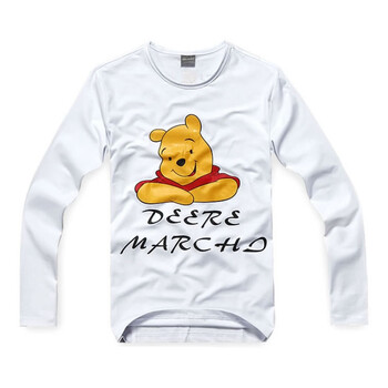 DEERE MARCHI迪尔马奇 卡通维尼熊男修身长袖T恤DM855 白色 XXL