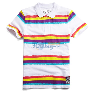Giordano佐丹奴BSX Polo 男亮彩时尚横间珠地POLO 04011201 白色 L