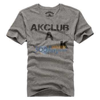 AK男装春夏新品 AK CLUB 短袖印花T恤11D100025 花灰色 XXL