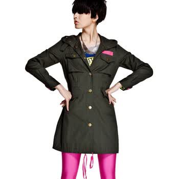 七格格【潮牌OTHERMIX】军绿色长袖风衣 女胸前口袋12P40001 军绿色 XL