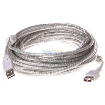 山泽高档USB(标准2.0版双磁环)高速传输延长线10米 优质线芯，全金属网，三重屏蔽