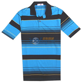 稻草人 精品炫彩拼色POLO短袖T恤DT10666 蓝色 54/XXL
