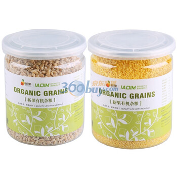 新果有机杂粮 400g*2罐大麦米+400g*2罐小米