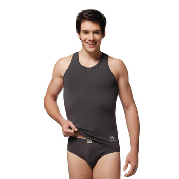 Hanes 恒达男式莫代尔氨纶背心BUM805A-美国专业内衣品牌-奥地利进口莫代尔纤维 深灰 XXL超大号