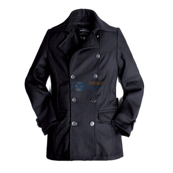 AK男装秋冬新品 海军呢中长款大衣A210001 黑色 XXL