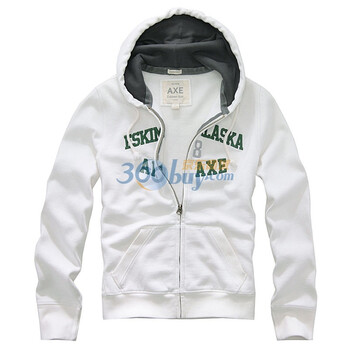 摩基斯AXE男装秋冬新品 纯棉连帽开衫卫衣W003多色可选 印第安白色 XL
