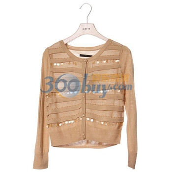 浪漫一身 2012春装新款 韩版绣珠片<em>针织短款</em>长