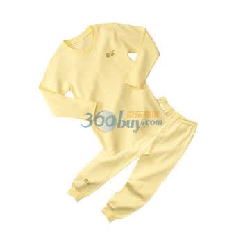 贝贝怡（bornbay） BB807 宝宝服 V领套装 婴儿童装内衣 淡黄 130码