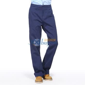 IZOD 秋季新品纯棉中腰长裤男士商务休闲裤 1061916204603 蓝色 190/96A(36)