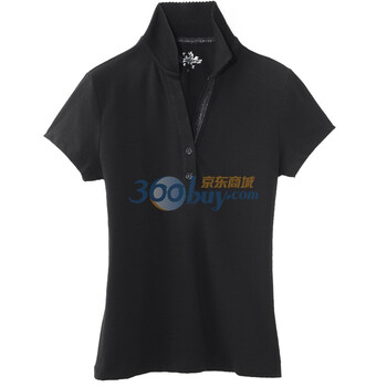 Giordano佐丹奴 Polo 女淡雅花边领弹力修身POLO 01310156 黑色 S