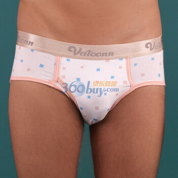 VATOONN花佃品色泡沫之夏男士三角内裤NPMM11白底印花 白色 XL