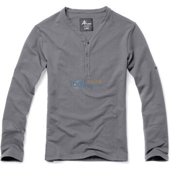 AK男装秋冬新品 四扣棒球领长袖T恤A173003 浅灰色 XXL