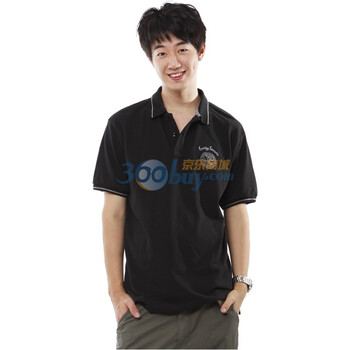 YISHION以纯 T恤男装休闲反领短袖针织衫 11213863 黑色 M