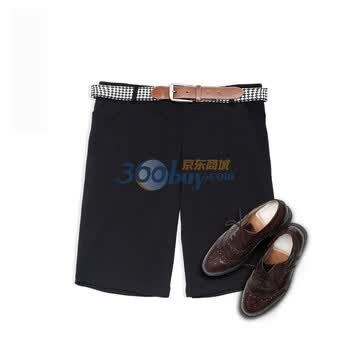 商城正品 时尚黑色罗马布短裤 欧版 夏装特价2201018 黑色 L(180/84A)