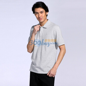 IZOD 新品纯棉翻领短袖基础款男士商务polo衫 1121913203210 灰色 XXL(185/102A)