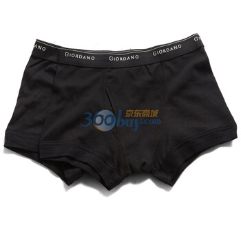 Giordano佐丹奴 内衣裤 男两条装Logo宽皮筋平脚内裤 01171513 黑色 XXL