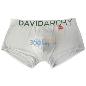DA（David Archy）良品系列 男士内裤 莫代尔 U凸设计 平角 浅灰色 XXXL