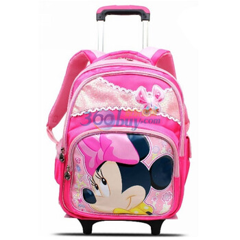 迪士尼/Disney 米奇米妮可拆式儿童拉杆书包 小学生减负书包TR-M0413 桃色