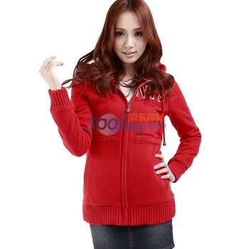 艾勒罗克 ELEMENT LOOK 2012新款秋冬双层连帽中长款羽绒内搭修身卫衣 1101EPA10 红色 S
