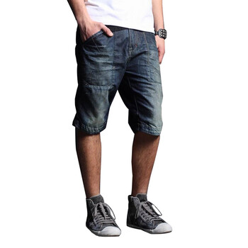 圣迪奥 sdeerhe 男装百搭水洗休闲牛仔短裤2270738 深蓝色 XXL