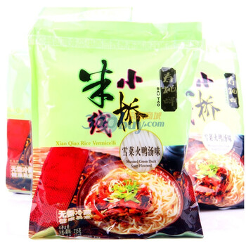 香港寿桃牌小桥米线 雪菜大鸭汤味 2580g（215gx12包）/袋 共3袋（12包）