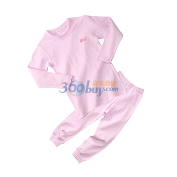 贝贝怡（bornbay） BB805 宝宝服 半高领套装 婴儿童装内衣 淡粉 130码