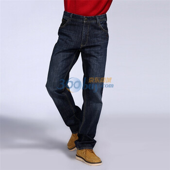 IZOD 新品修身纯棉轻水洗拼接男士牛仔裤 3061916113001 牛仔色 190/96A(36)