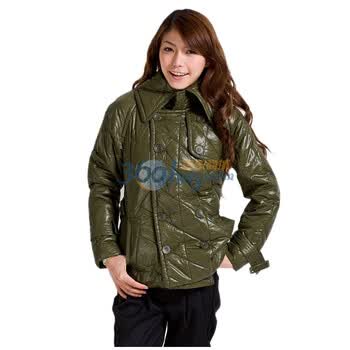 KOIVISTO女装新款复古薄款棉服 211127S2811 军绿色 L