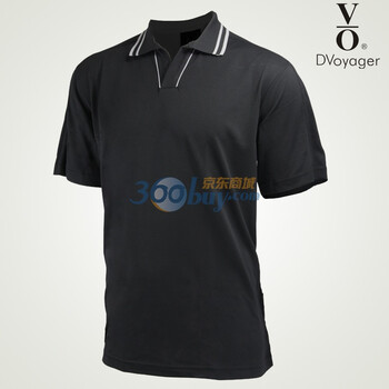 VO夏季涤纶商务休闲翻领短袖男士polo衫VSWS463A 正品 黑色 XXXL
