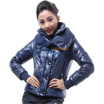 O.SA冬装新款韩版加厚修身保暖女装棉衣 SM92005 深蓝色 XL