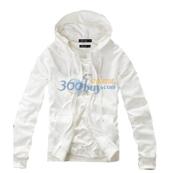 TUOYI正品2011春男学院风加厚复合双面绒连帽卫衣外套 M004白色XXL