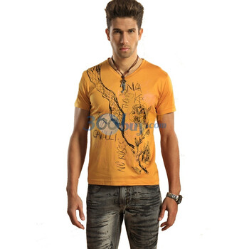 浪氏威尔lansiwear2012新款高品质品牌男装POLO衫男士短袖LSAKT030 土黄 54