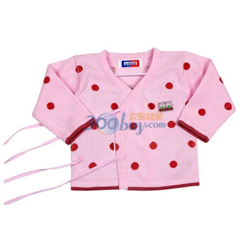 安宝儿 新生儿服饰婴儿衣服宝宝服饰 春秋款纯棉羊毛绑带合同衫 系带打底毛衣针织衫 A5088 浅粉红 6M/66cm