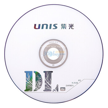 紫光（Unis）DVD+R 8速 8.5G 单面双层 紫光DL系列 桶装10片 刻录盘