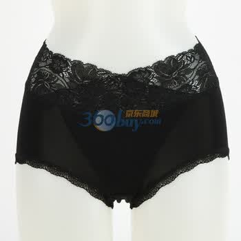 时尚真丝金三塔 100%桑蚕丝高腰收腹小平脚内裤 24080 黑色 XXL