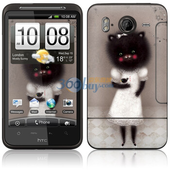 ideaSkin HTC Desire HD/G10/G7HD/A919/大坏蛋 大头黑猫咪 手机外壳保护套皮贴膜 ENDASC241993