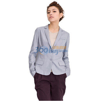 KOIVISTO韩版女装修身小西装 OL西服 211049J2321 浅灰色 L