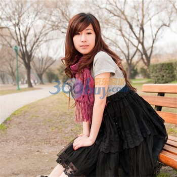 乐为围巾秋女款纯色时尚棉质半透明蕾丝围巾丝巾L09FC159 紫色 均码