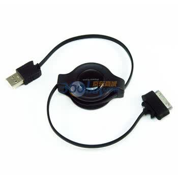 包尔星克(PowerSync）UAMIP-08R USB2.0充电传输易拉线（AM/30PIN）0.8米