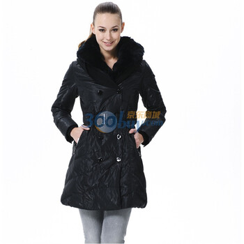 波司登 2011新款 羽绒服 女脱卸毛领时尚修身中长款 BR2290 黑色 185/104A(XXXL)