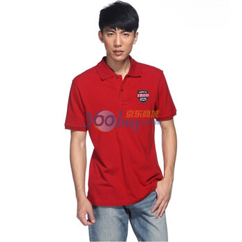 IZOD 新品纯棉翻领短袖休闲基础款男士polo衫 3121913275405红色系XXL(185/102A)