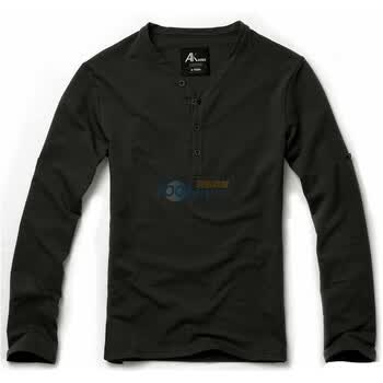 AK男装秋冬新品 四扣棒球领长袖T恤A173003 黑色 XXL