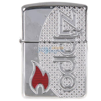 ZIPPO打火机盔甲火焰标志24801