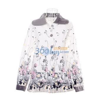 苏泽尔花儿朵朵优雅高贵夹层中厚女款家居服睡衣 48010灰 XL