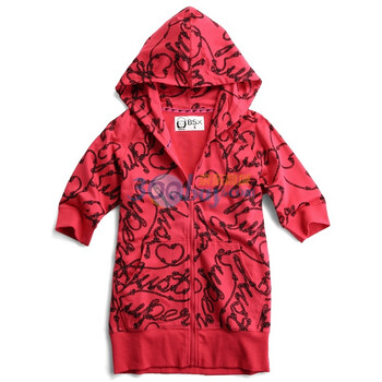 Giordano佐丹奴BSX 外套 女麻绳印花七分袖开胸卫衣 04371103 浅粉红 S